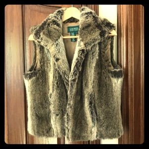 LAUREN Ralph Lauren Faux Fur Vest vintage 1992